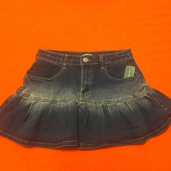 Momokrom (sold by Simons) faded blue pleated denim micro miniskirt NWT - Picture 4 of 12